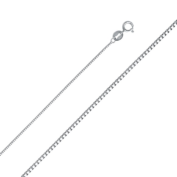 14K White Gold 0.6 mm mm Box Chain - 24